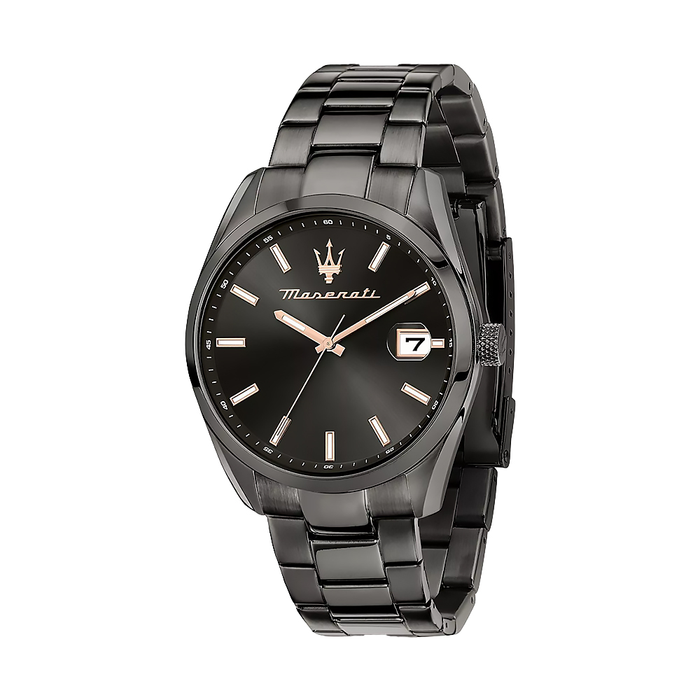 【Maserati 瑪莎拉蒂】Attrazione 極致吸引系列 R8853151015 深邃簡約 灰黑金 石英腕錶 夜光 日期 手錶