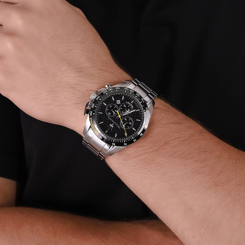 【Maserati 瑪莎拉蒂】Traguardo 長征終站系列 R8873612042 三眼 日期 星辰 機芯 銀黑 石英 鋼錶 熊貓 宇宙計型 手錶