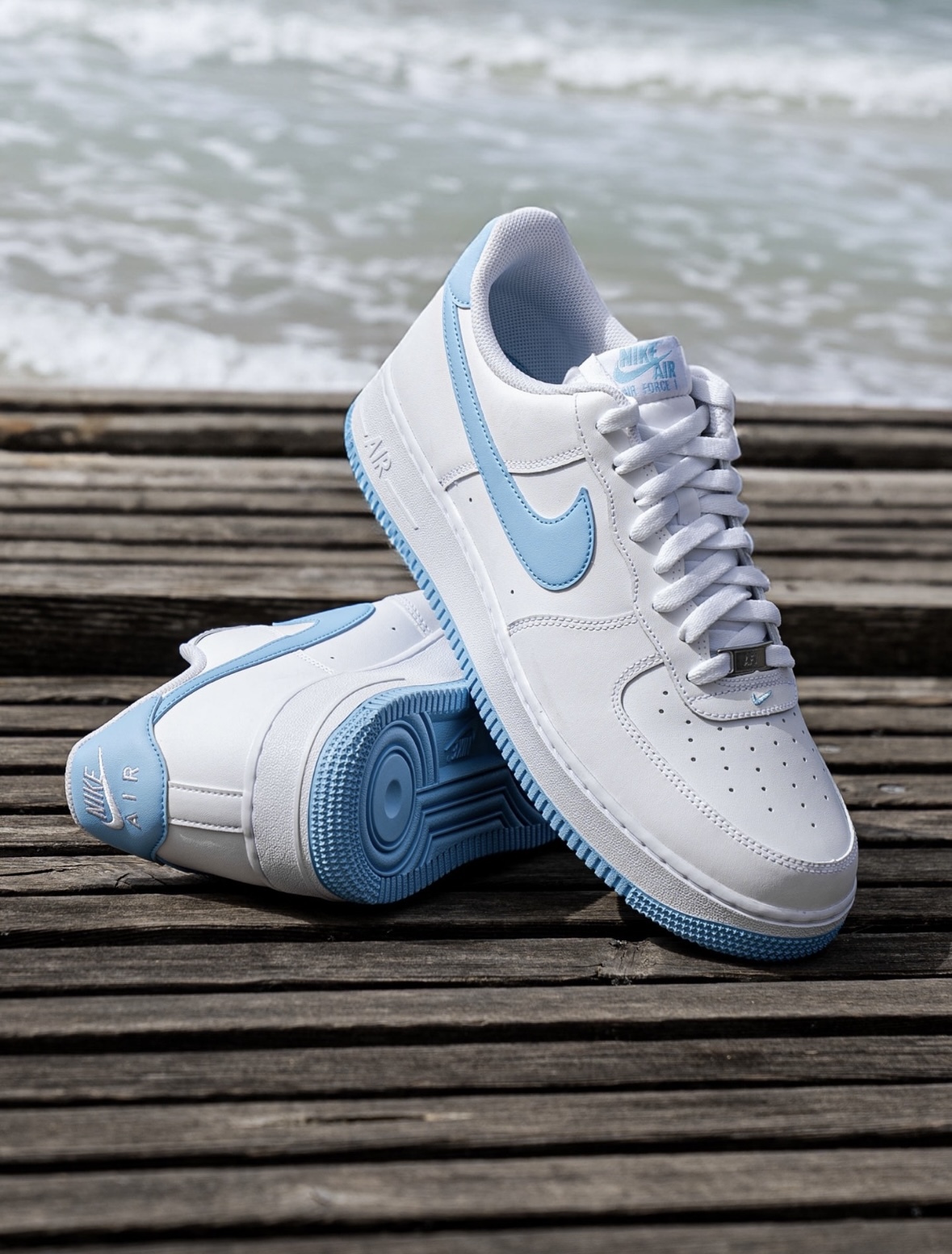 Nike Air Force 1 AF1 海洋藍 天空藍 白藍色 皮革 小白鞋 FQ4296-100/預購