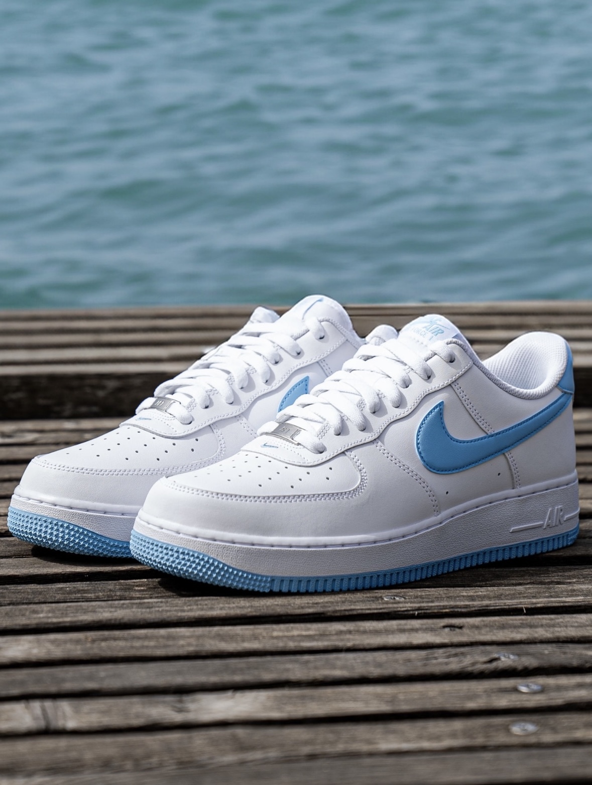 Nike Air Force 1 AF1 海洋藍 天空藍 白藍色 皮革 小白鞋 FQ4296-100/預購