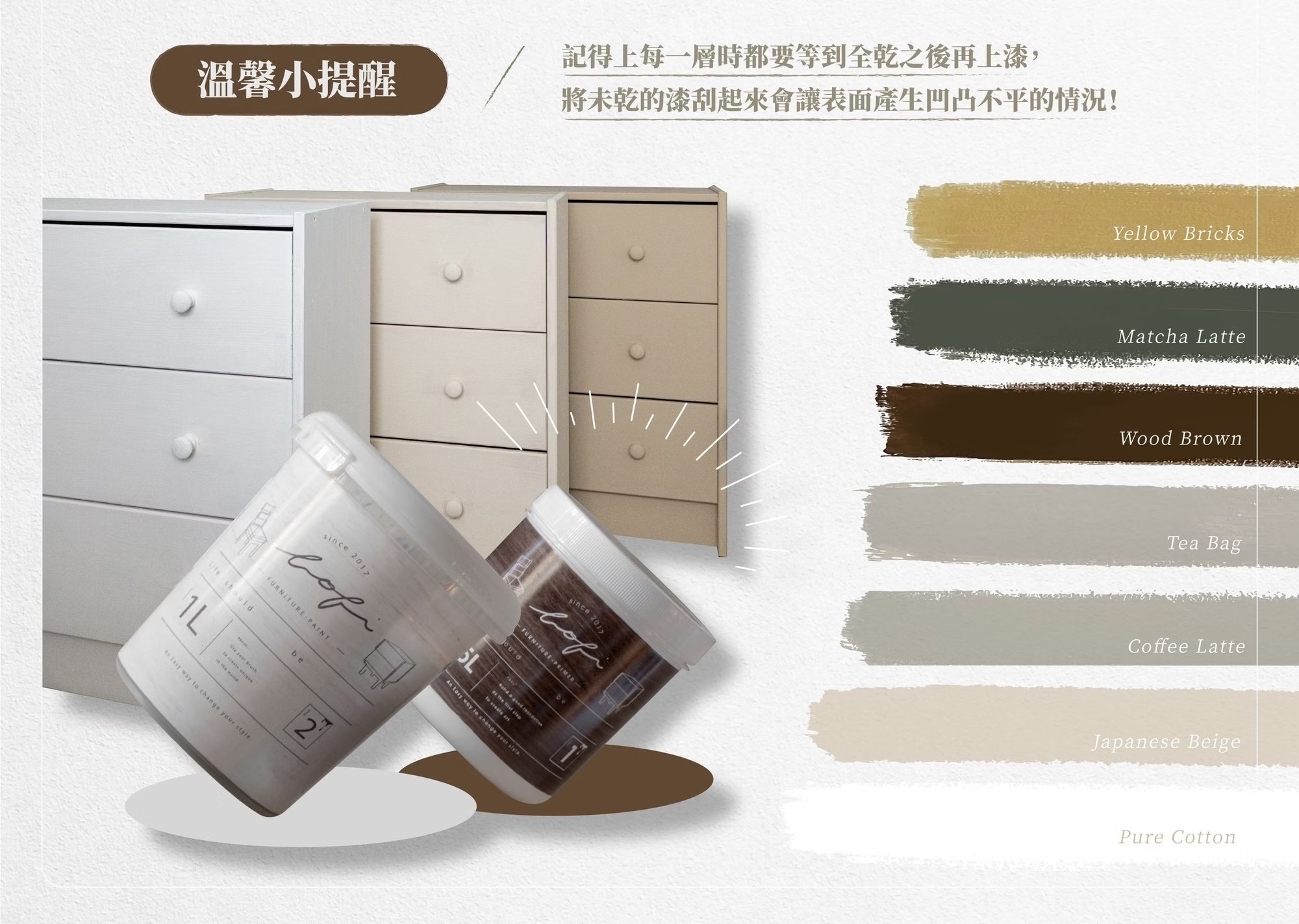 溫馨提醒，每一層要等全乾在上漆，避免產生凹凸不平的情況