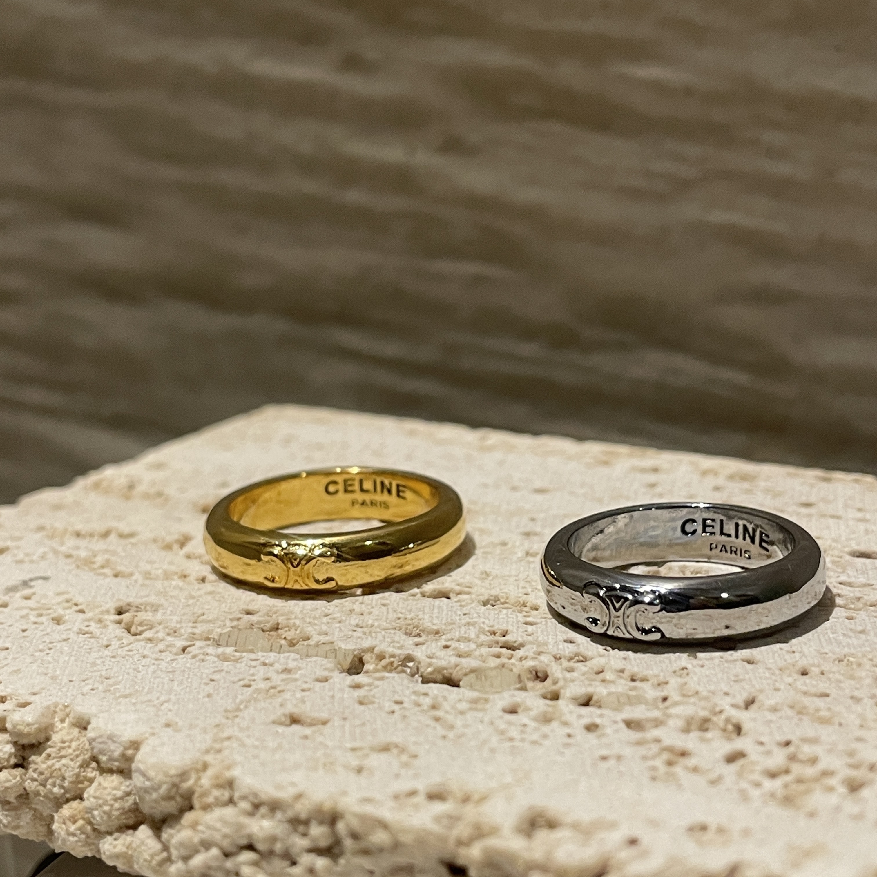 18k凱旋門立體浮雕 高奢定製鈦鋼圓弧戒