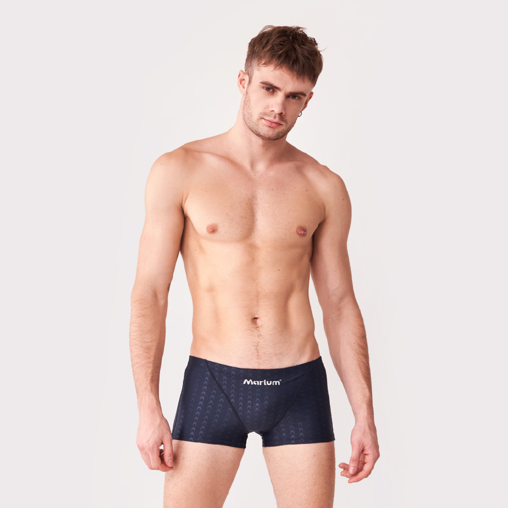 MAR-2140731 大男競賽平口褲 - 魚鱗(深藍)