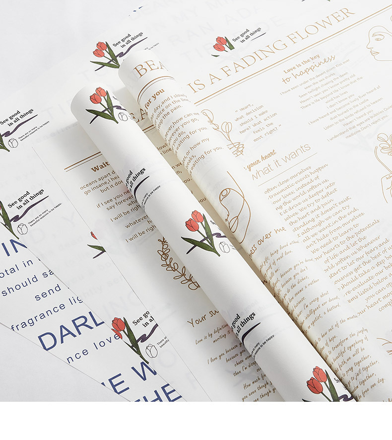 英文藝術方形包裝紙