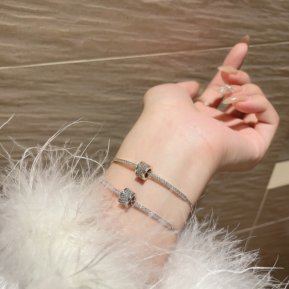 18k經典水鑽小蠻腰 鑽條定製抽拉手鍊