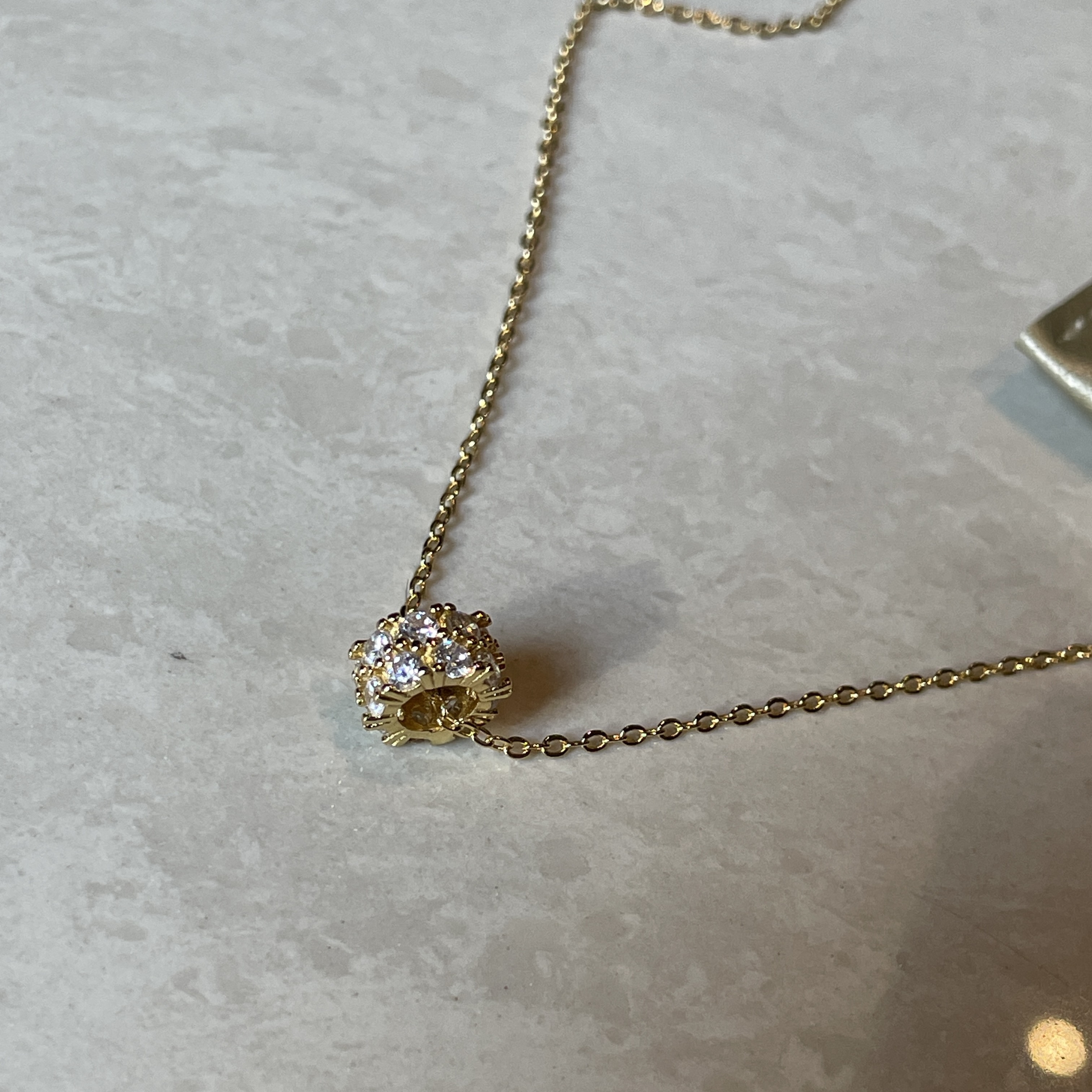 14k經典滿金鑽小蠻腰鎖骨鍊/現貨1