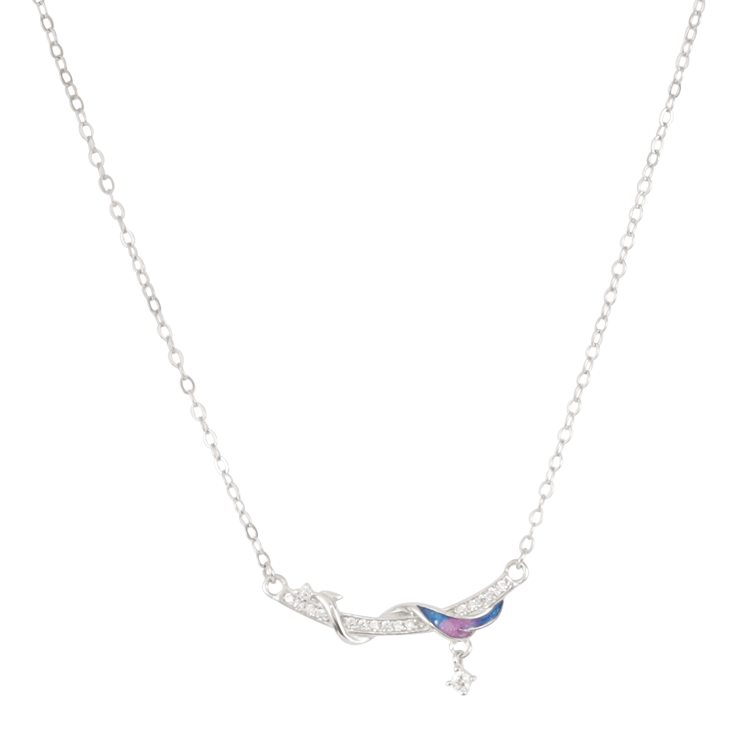 純銀對鍊，情侶項鍊 龍鳳游鳴；象徵愛情的協和與長久（3800女款）