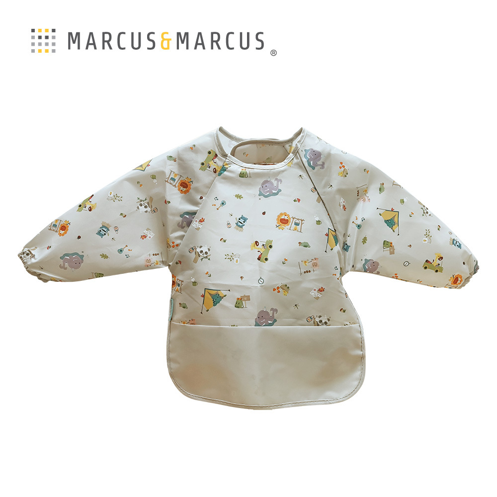 Marcus&Marcus 動物樂園長袖防水圍兜-露營趣