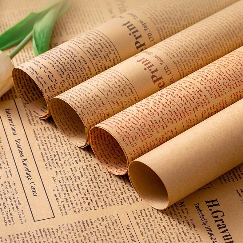 復古英文報牛皮紙包裝紙