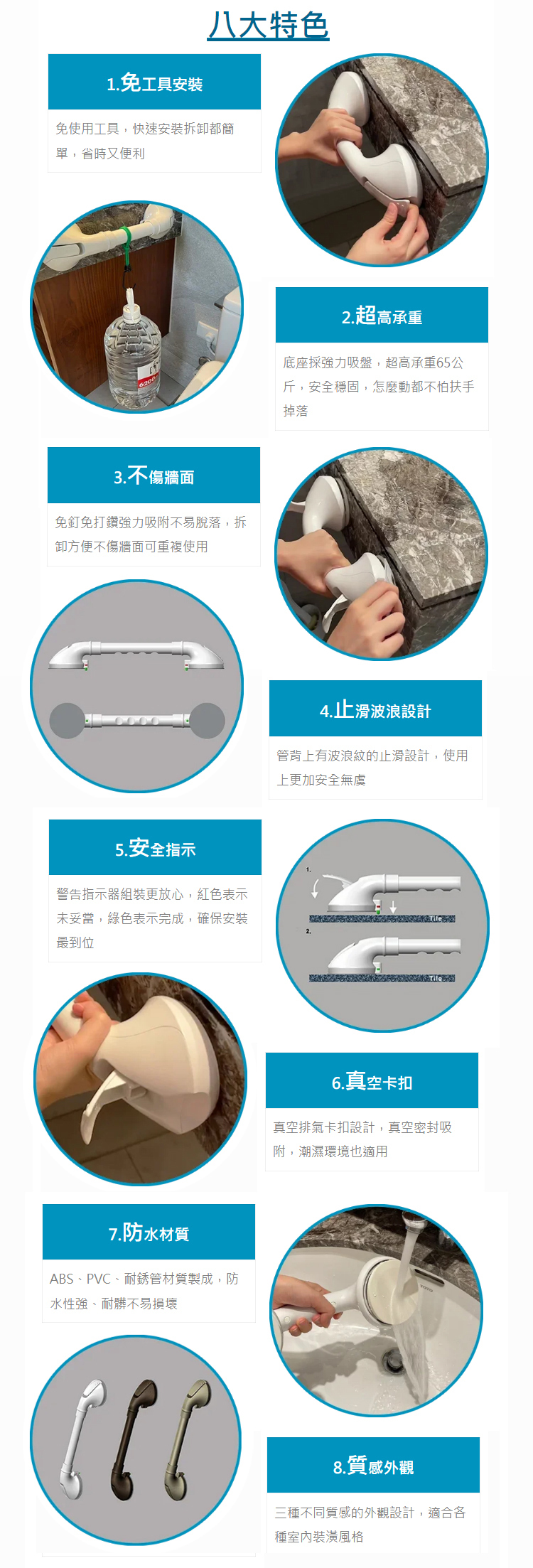 MedGear美而 吸盤安全扶手(免工具顯示型)