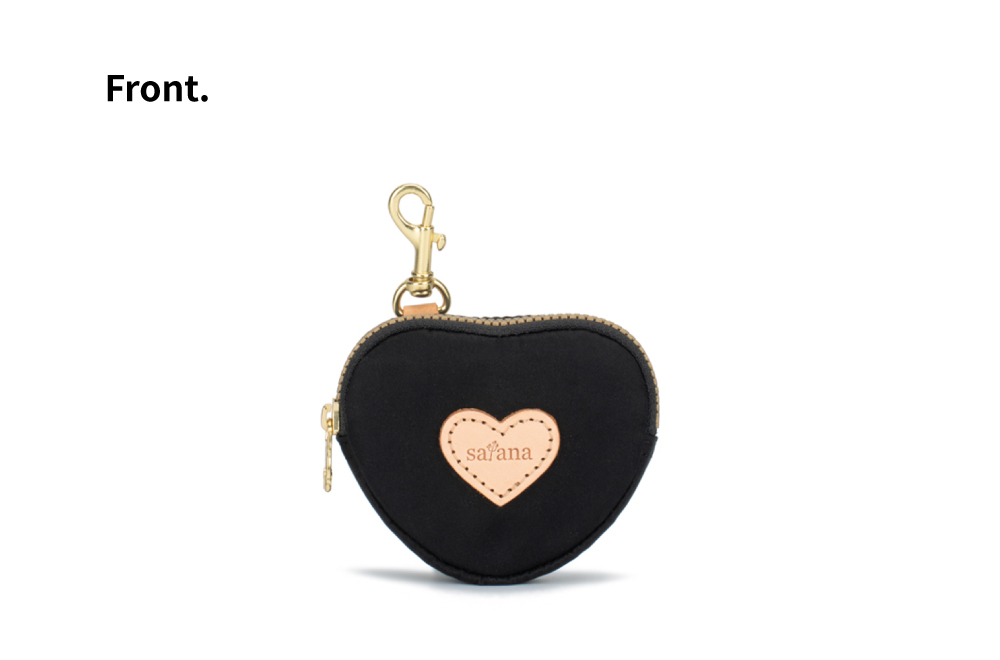 satana Soldier 趣淘愛心零錢包-亮黑色 SOS3190-711 正面照