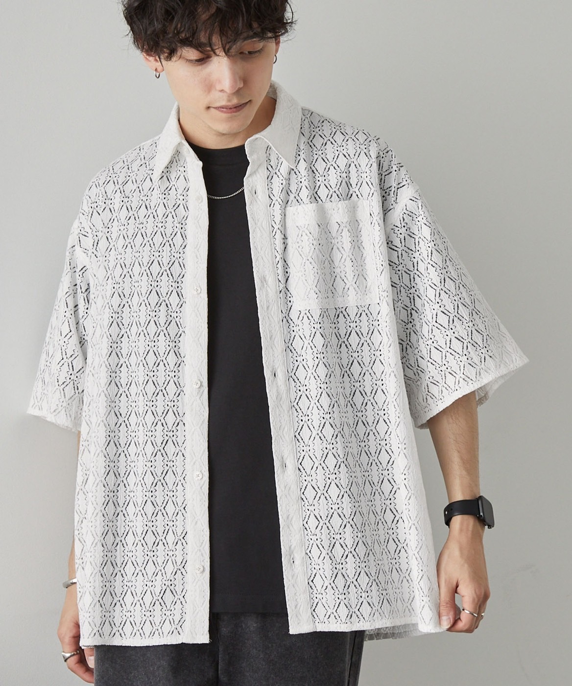 KTQ STORE ‧ MONO-MART 蕾絲透膚短袖襯衫 多色