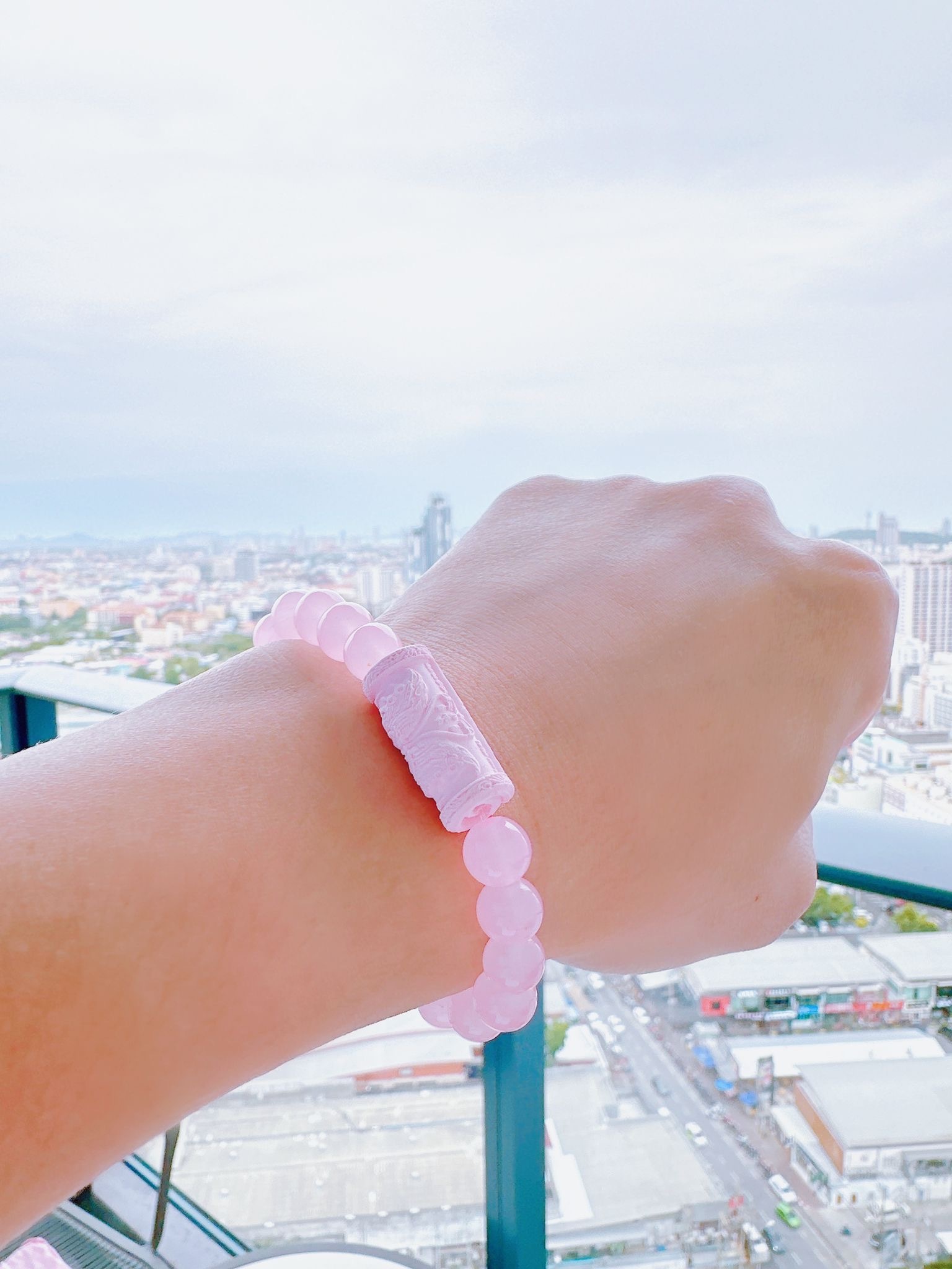 古巴傑士納大師粉魅蝴蝶佛牌手鍊