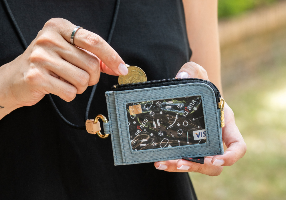 satana Soldier 趣淘證件零錢包-石灰藍 SOS3200-241 手拿形象照