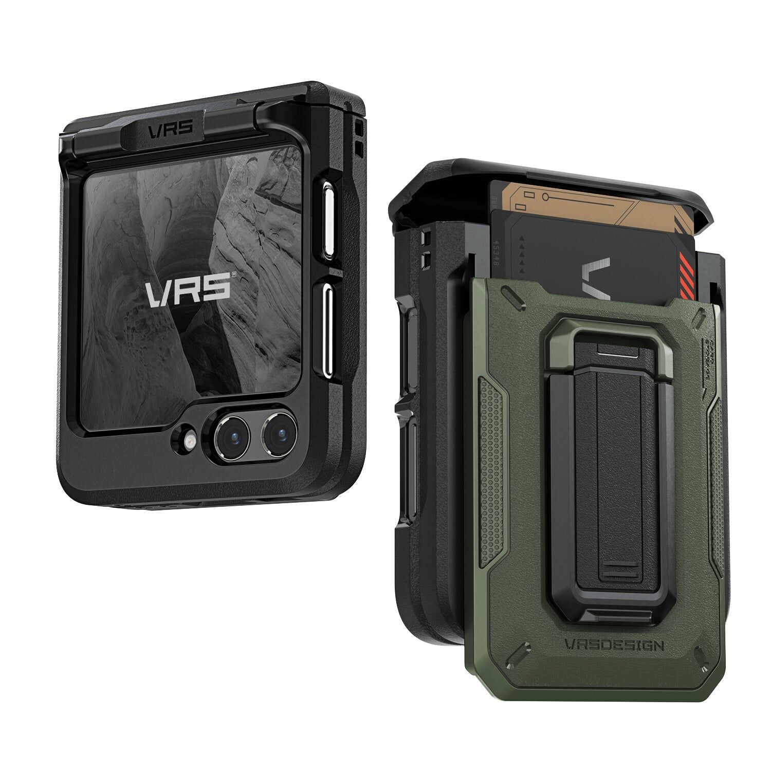 VRS Design - D-Wallet Origin - Galaxy Z Flip 6 Case 高度防撞鉸鏈保護卡槽支架手機殼