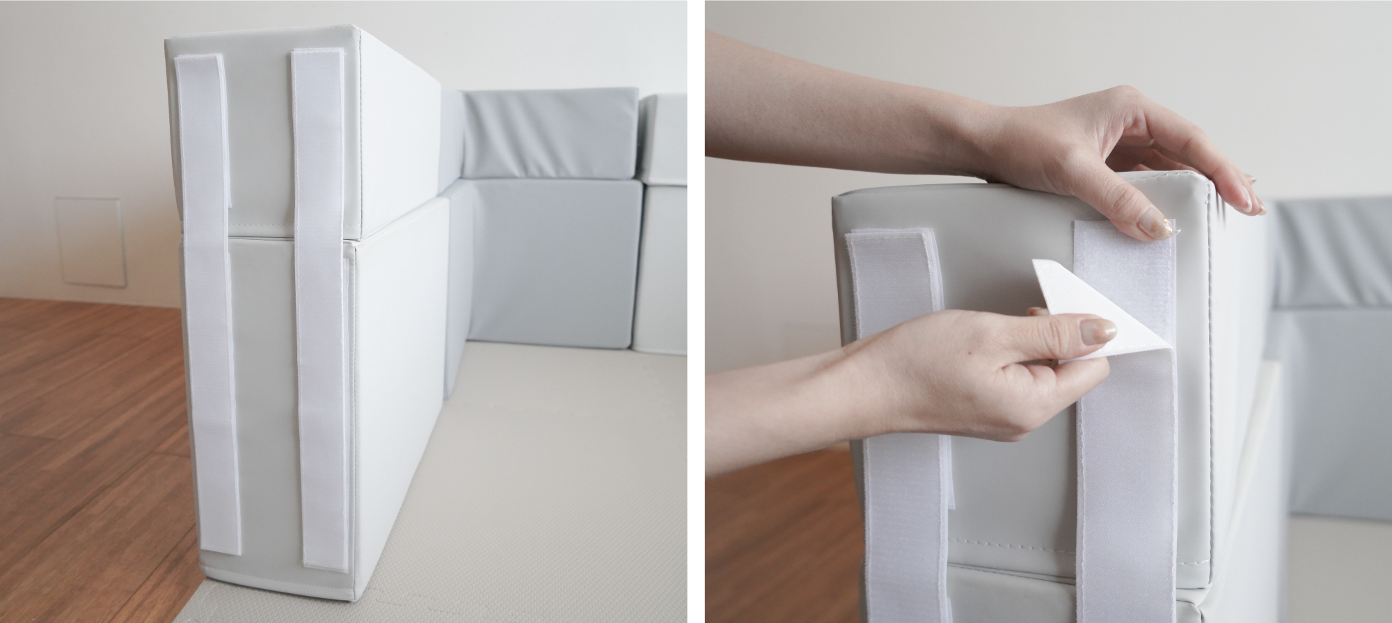 這是把遊樂城堡的魔鬼氈延長黏貼的照片