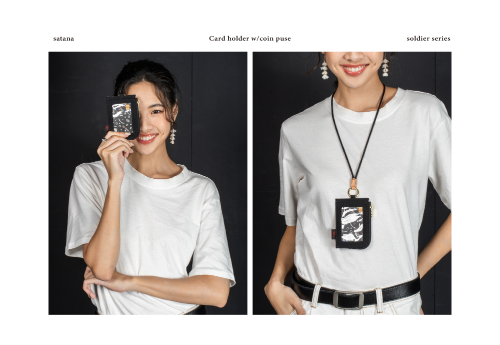 satana Soldier 趣淘證件零錢包-亮黑色 SOS3200-711 頸掛手拿兩用照