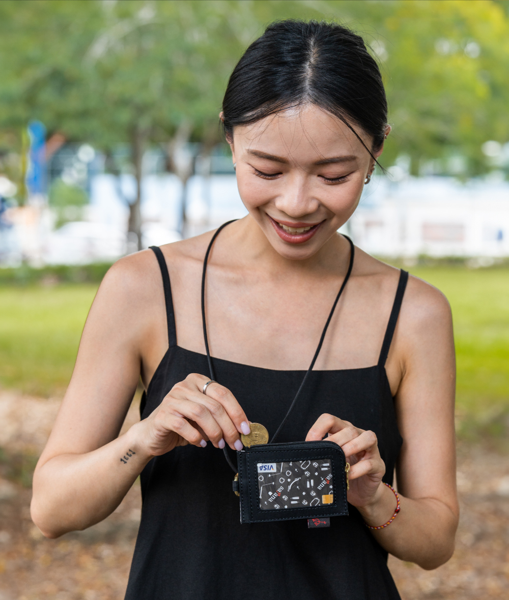 satana Soldier 趣淘證件零錢包-亮黑色 SOS3200-711 頸掛形象照