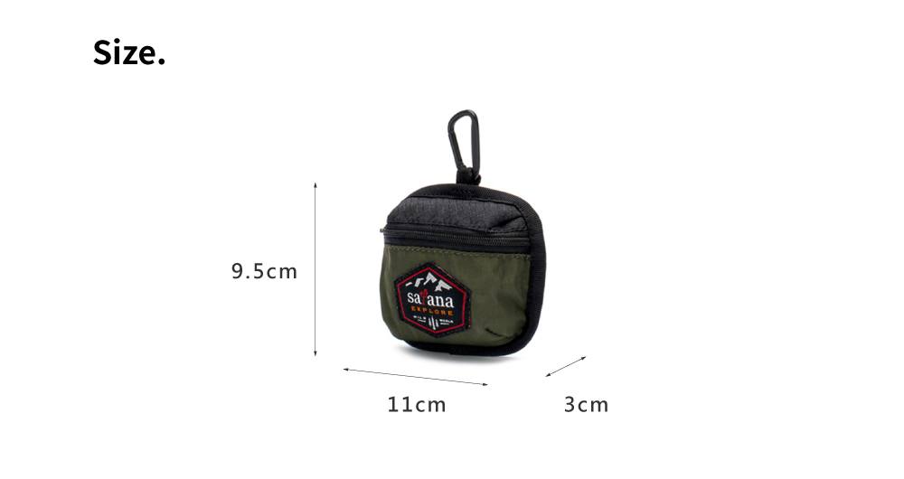 satana EXPLORE 探索卡片零錢包-軍綠色拼接 SOSE0070-326 尺寸