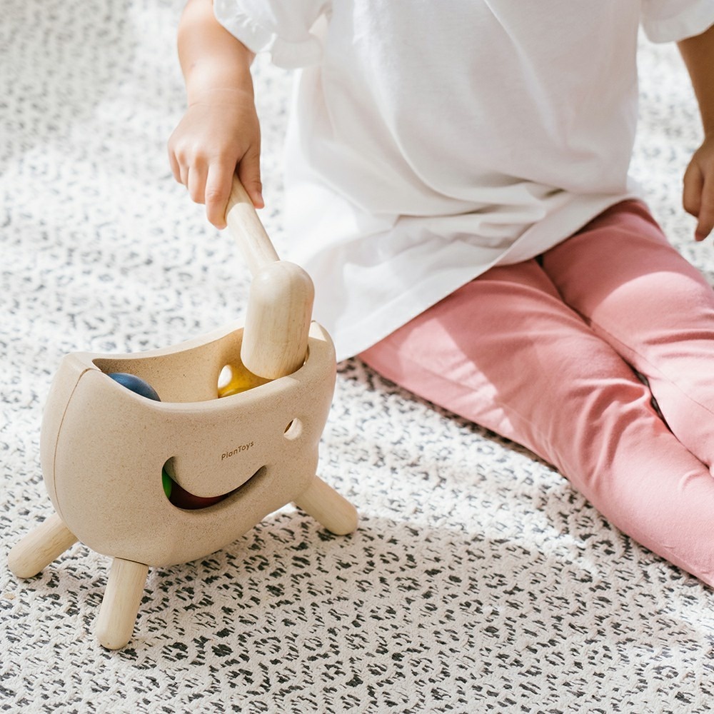 【樂森藥局】泰國 Plantoys 原木感統玩具 無限敲敲球 橡膠木 感統玩具