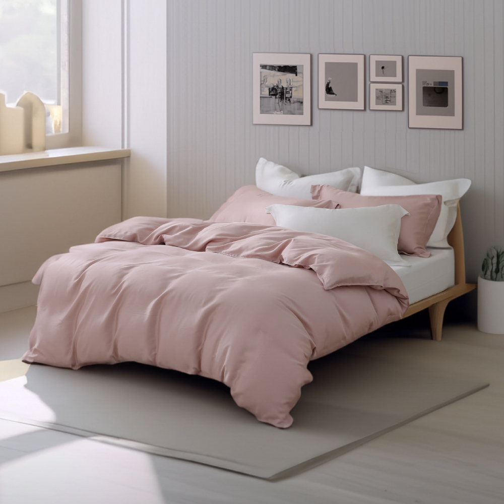 60支天絲｜100%萊賽爾｜雙色配｜玫瑰金ｘ珍珠白 粉佳人