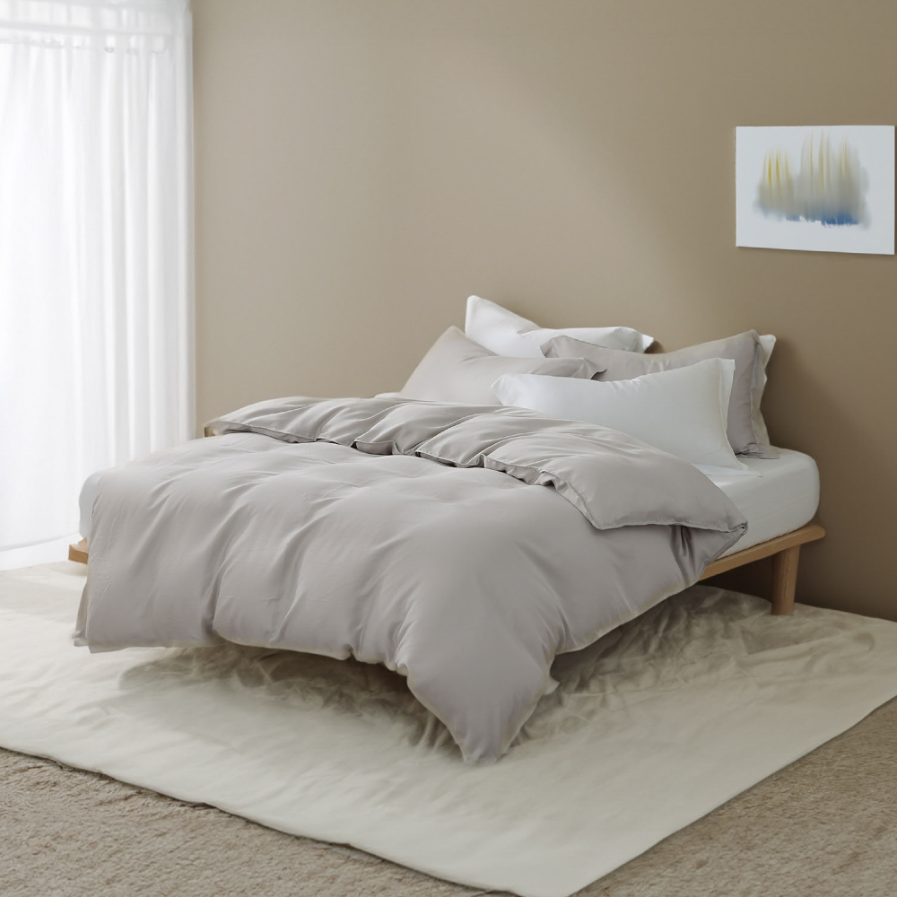 60支天絲｜100%萊賽爾｜雙色配｜珍珠白ｘ赫茶灰