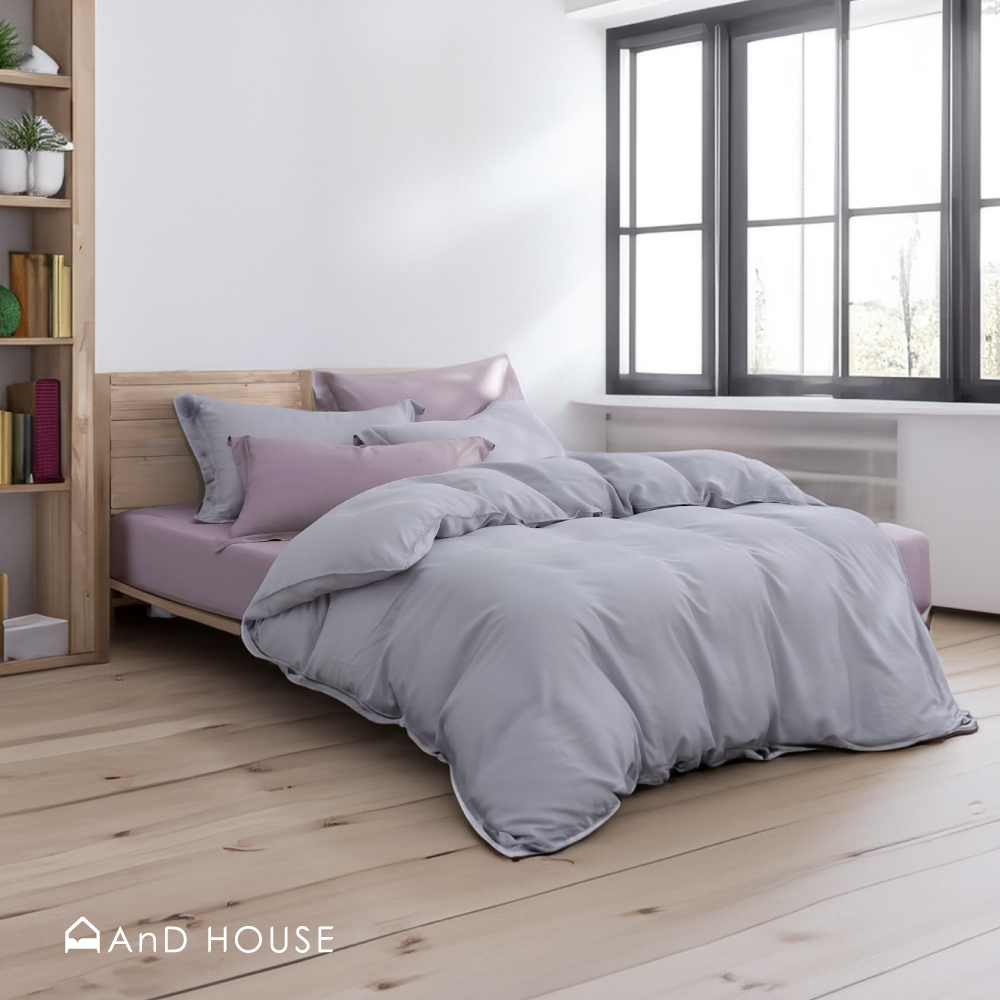 60支天絲｜100%萊賽爾｜雙色配｜羅蘭紫ｘ氣質灰 當藕芋見你