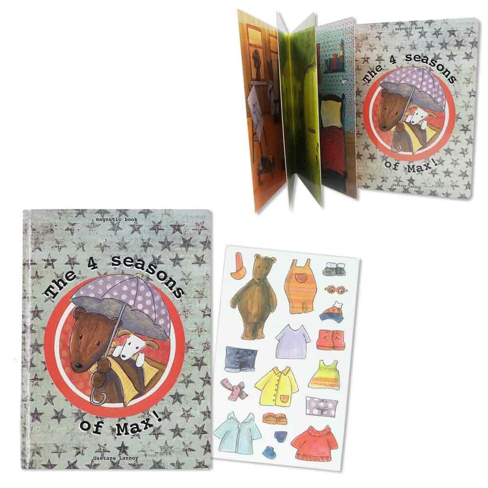 【EGMONT TOYS】比利時 艾格蒙繪本風翻頁故事磁鐵書 - 馬克斯系列 - 春夏秋冬