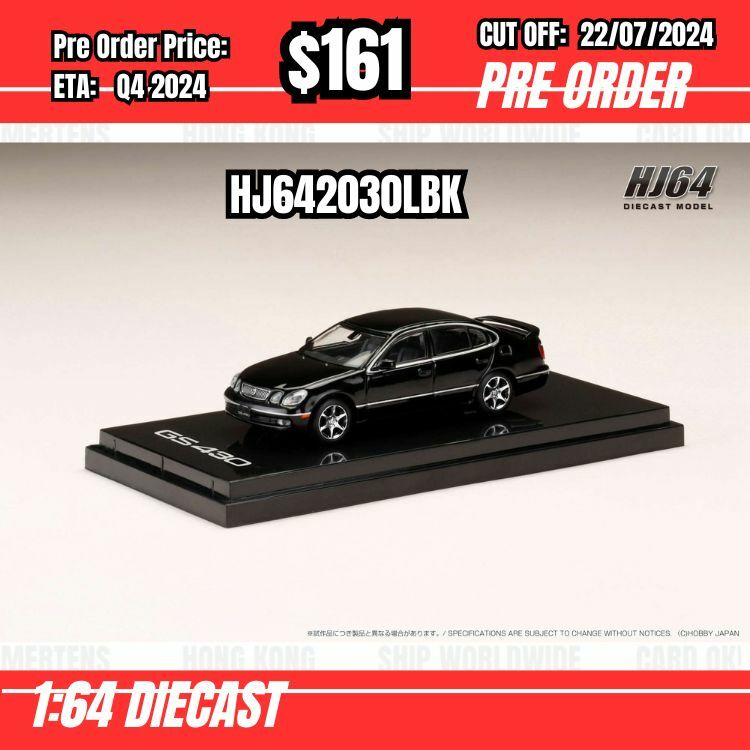 PO-$161 * Hobby Japan * 1:64 Lexus GS430 BLACK HJ642030LBK [OD16/07]