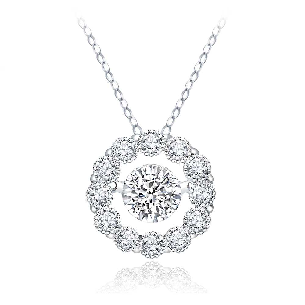 30分花圈靈動鑽石項墜