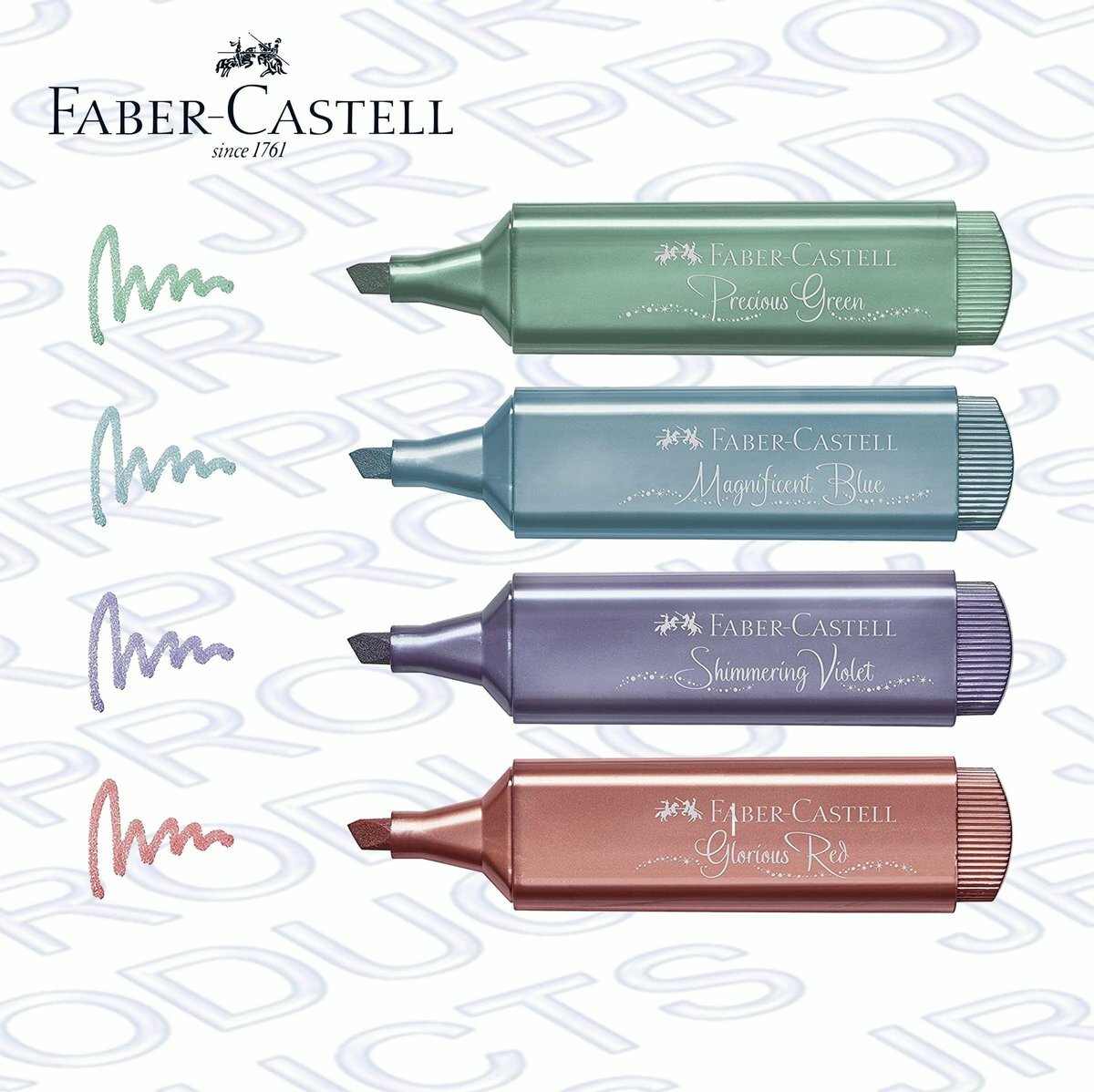 輝栢嘉 - 德國FABER TL46閃亮金屬色螢光筆 - 新色4支套裝 #154624《香港行貨》