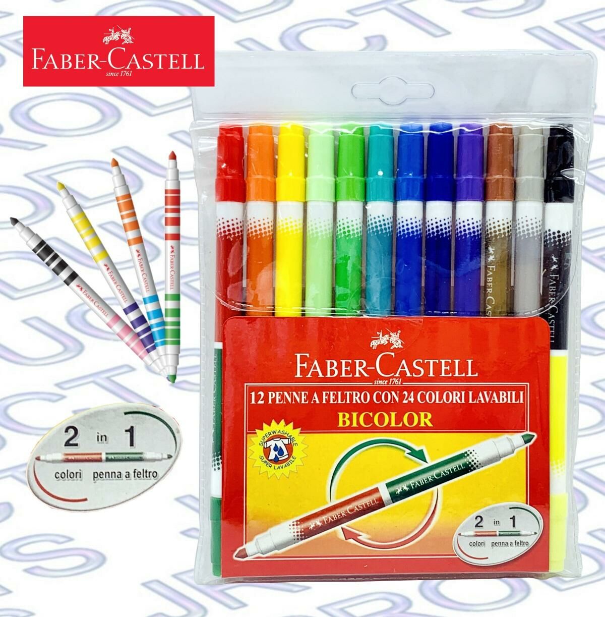 輝栢嘉 - 雙頭水性顏色筆12支24色 #150612《香港行貨》