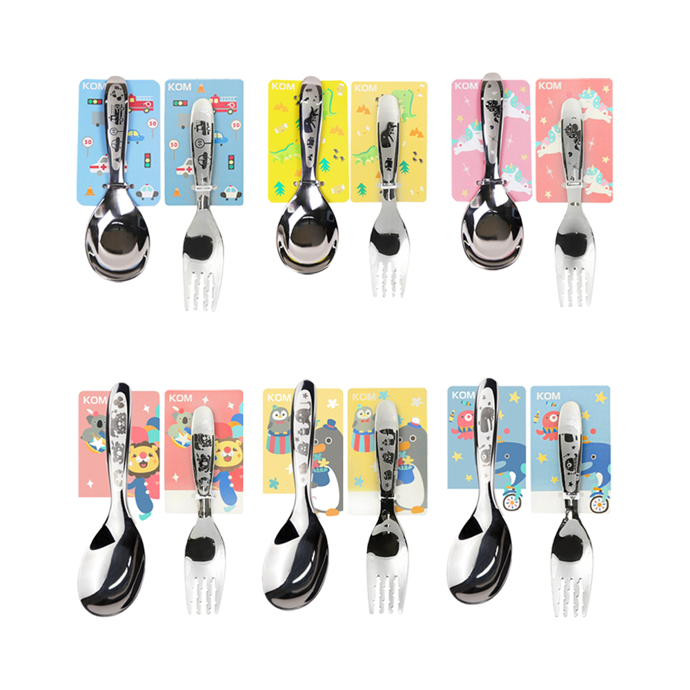 【KOM】不銹鋼316兒童平底匙叉