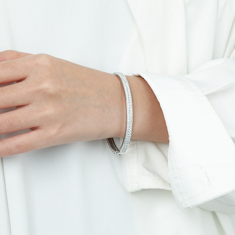 雙排莫桑鑽手鐲    B4C004