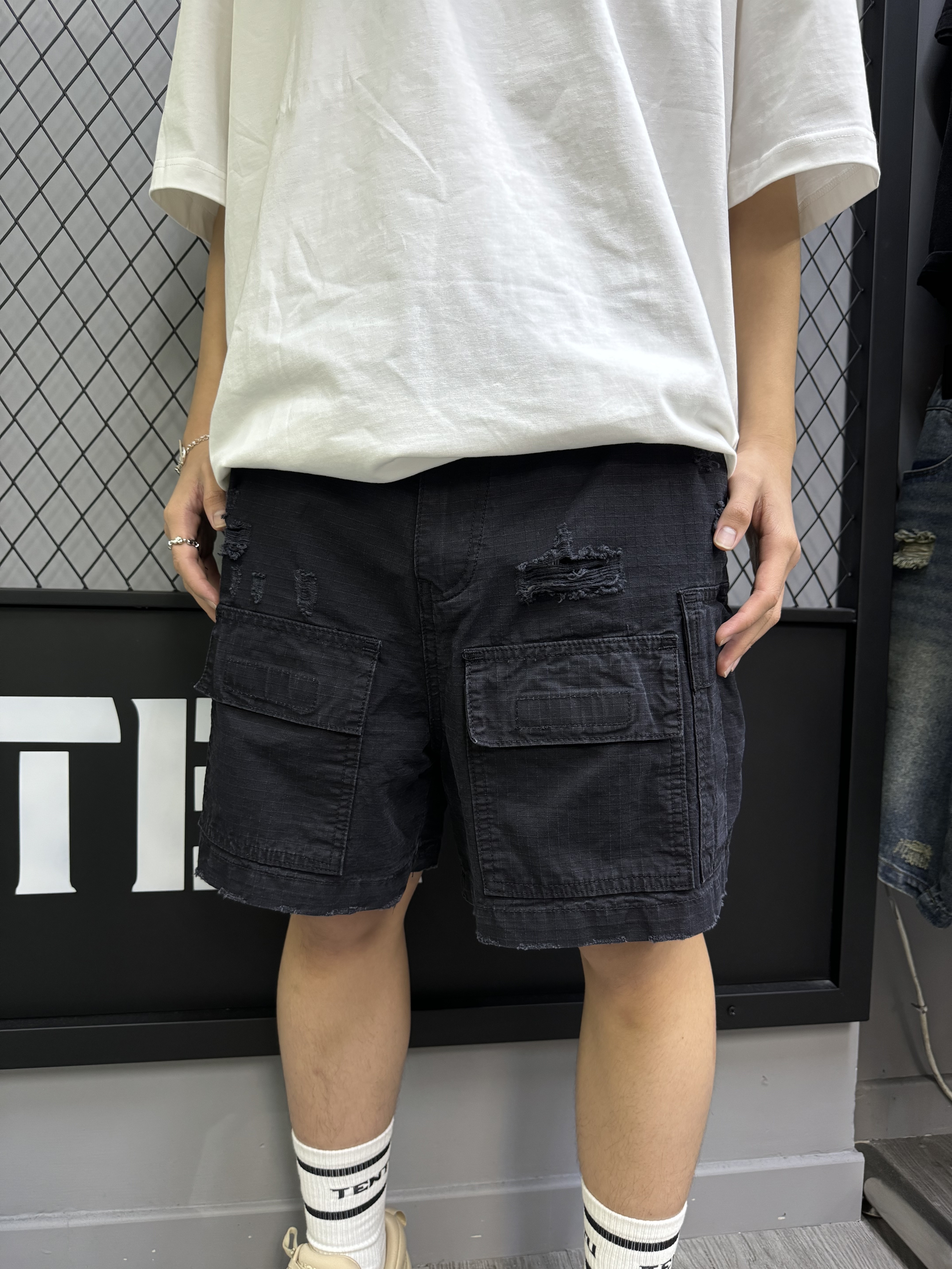 SPT0012 4袋格仔布短褲