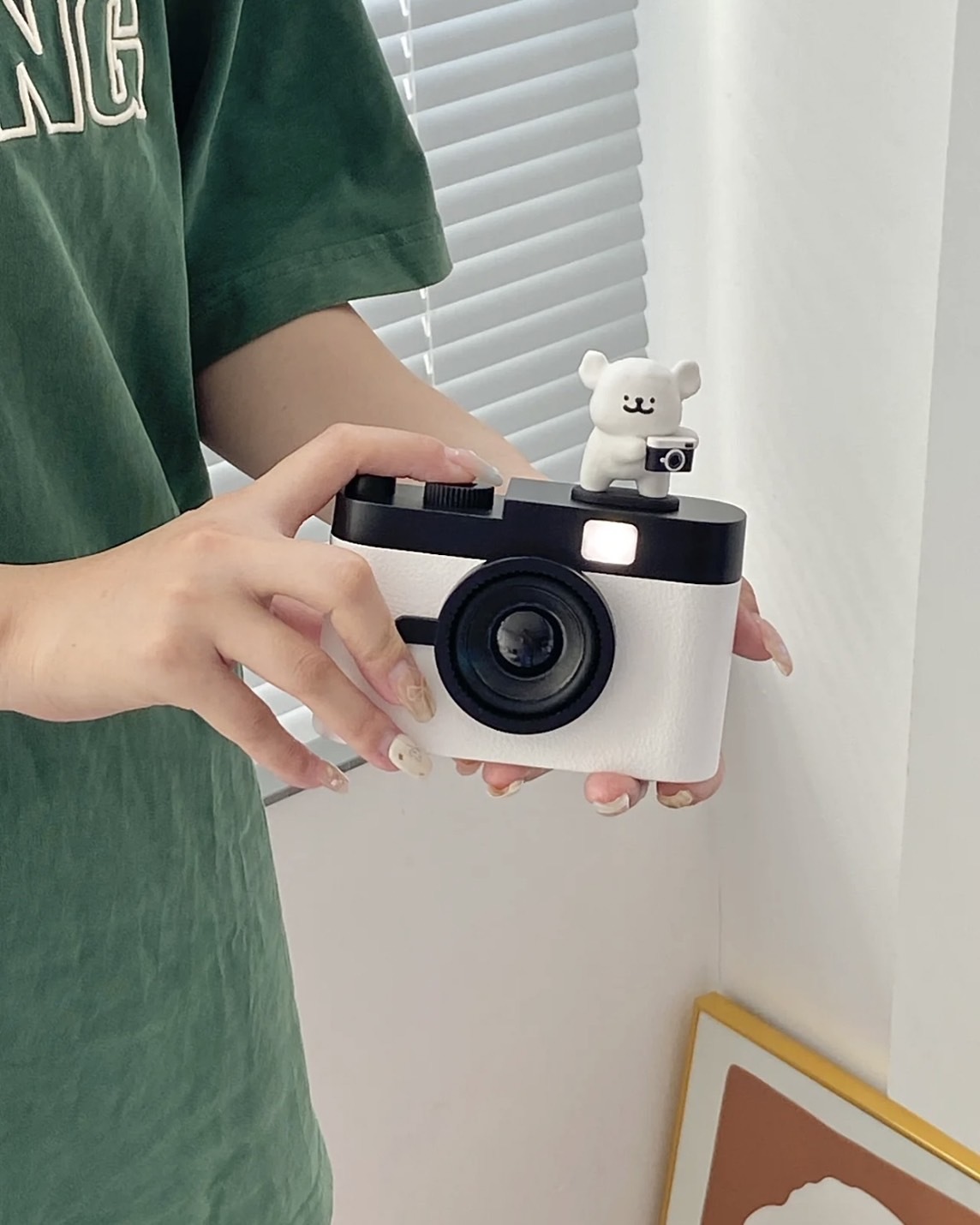 <限時免運>線條小狗 相機造型 黑白復古 藍芽音響 禮盒包裝