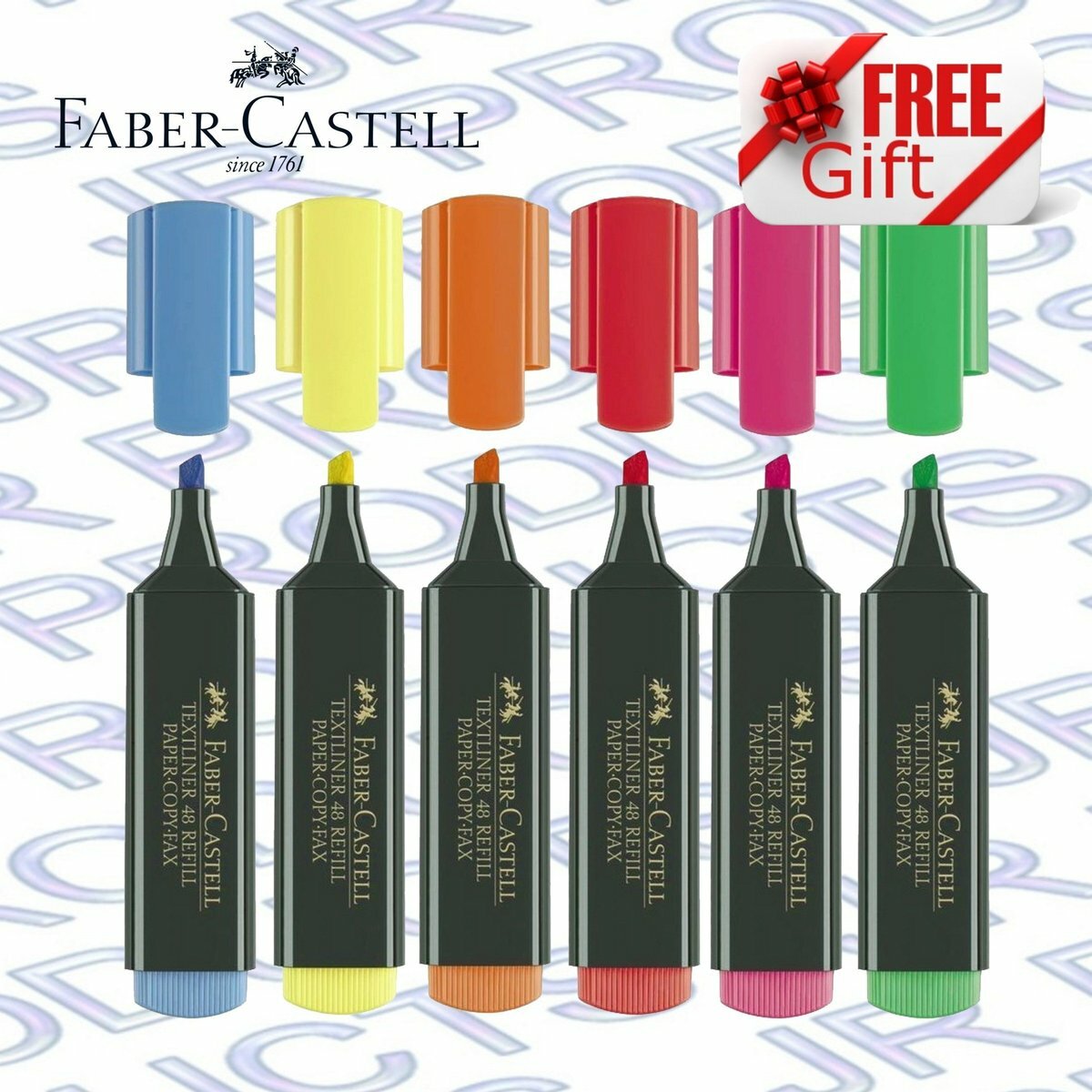 輝栢嘉 - 德國FABER TL1548 經典粗桿螢光筆 - 6 支裝 #154806《送贈品》