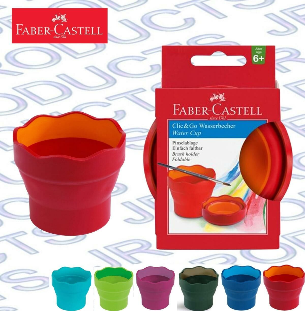 輝栢嘉 - 德國 Faber Clic＆Go 軟膠摺疊水杯  #181510 - 1 個