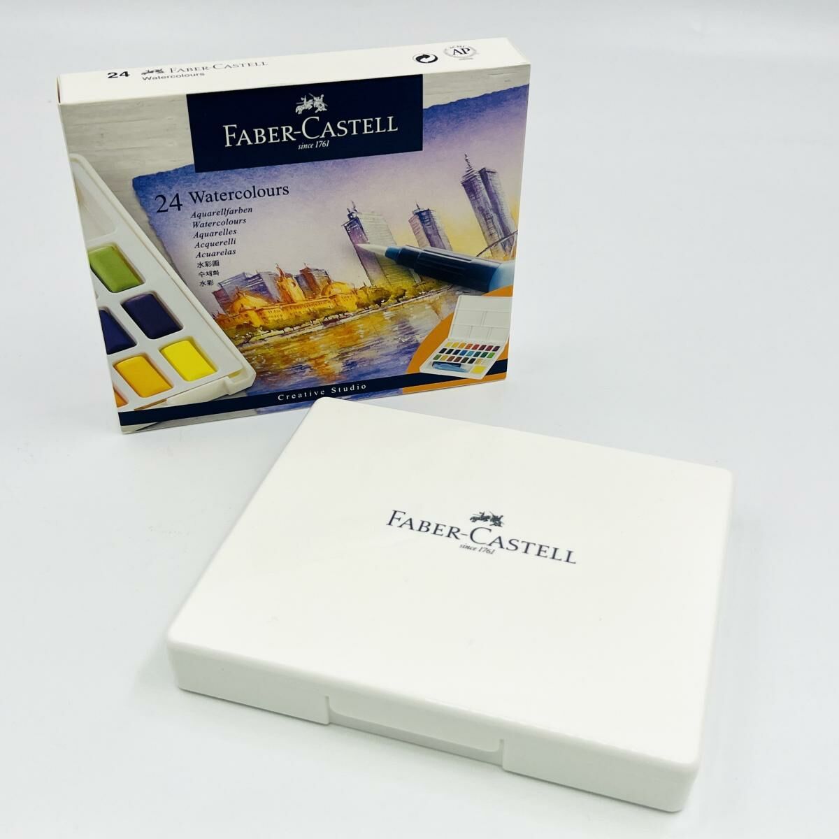 輝栢嘉 - 德國FABER 原色固體水彩顏料24色 (連畫筆掃及調色盤) #169724《香港行貨》《送贈品》