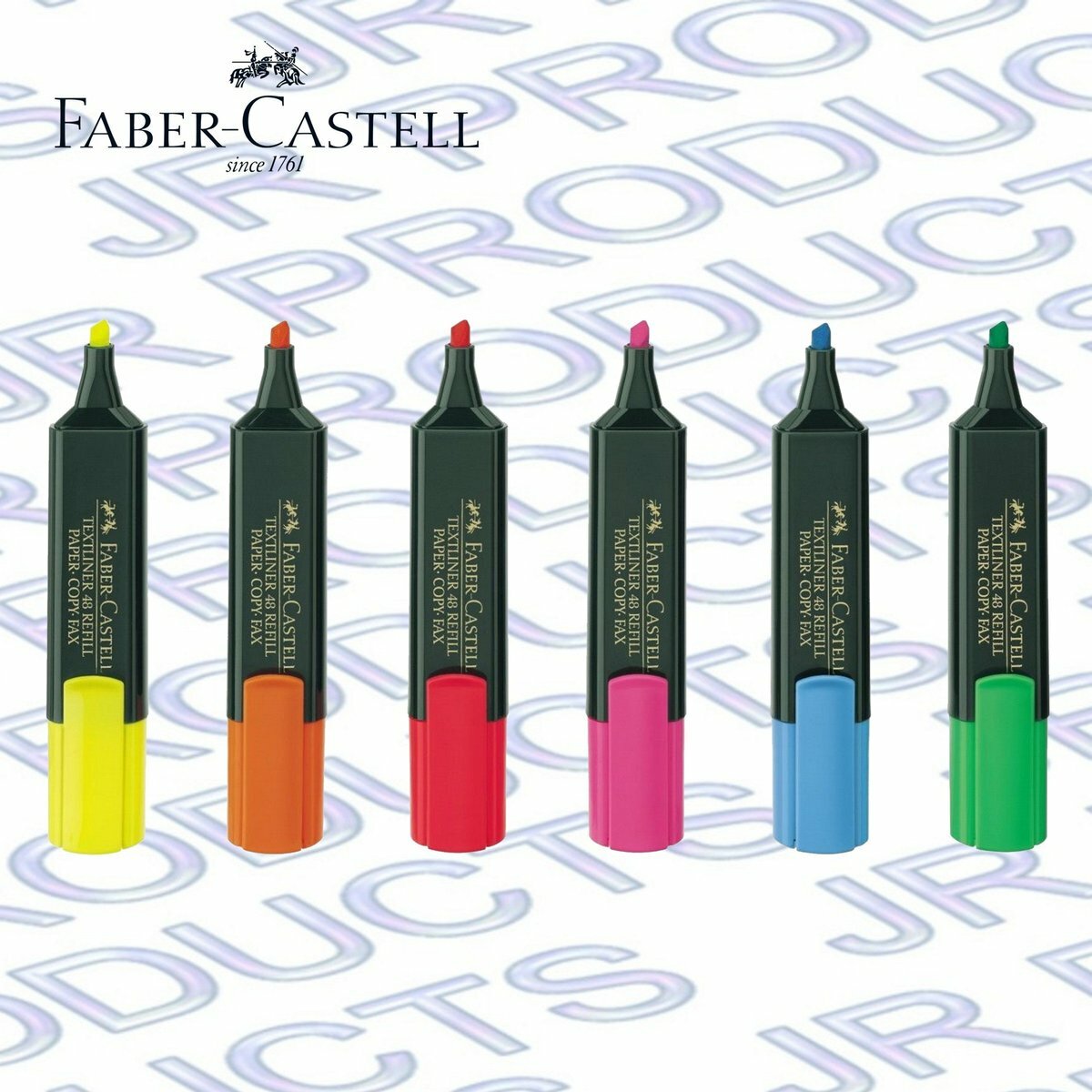 輝栢嘉 - 德國FABER TL1548 經典粗桿螢光筆 - 6 支裝 #154806《送贈品》