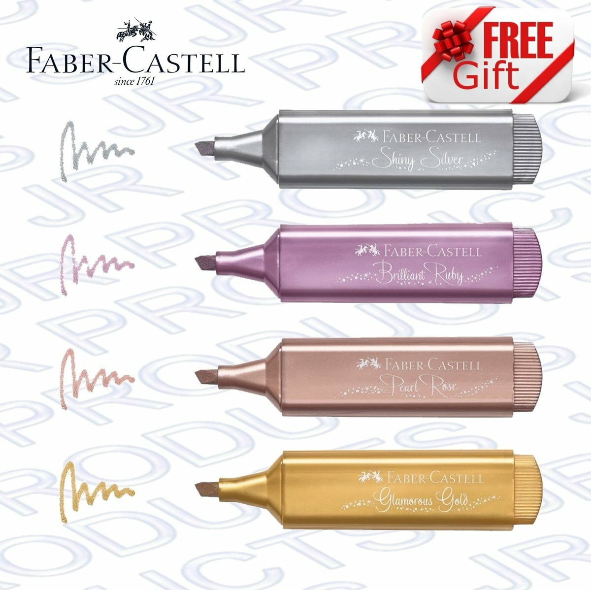 輝栢嘉 - 德國FABER TL46閃亮金屬色螢光筆 - 4支套裝 #154640《送贈品》