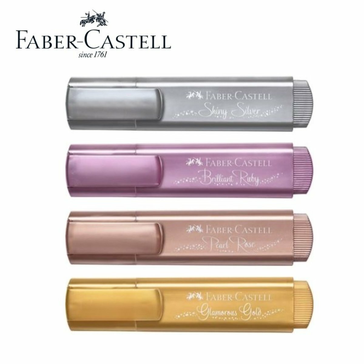 輝栢嘉 - 德國FABER TL46閃亮金屬色螢光筆 - 4支套裝 #154640《送贈品》