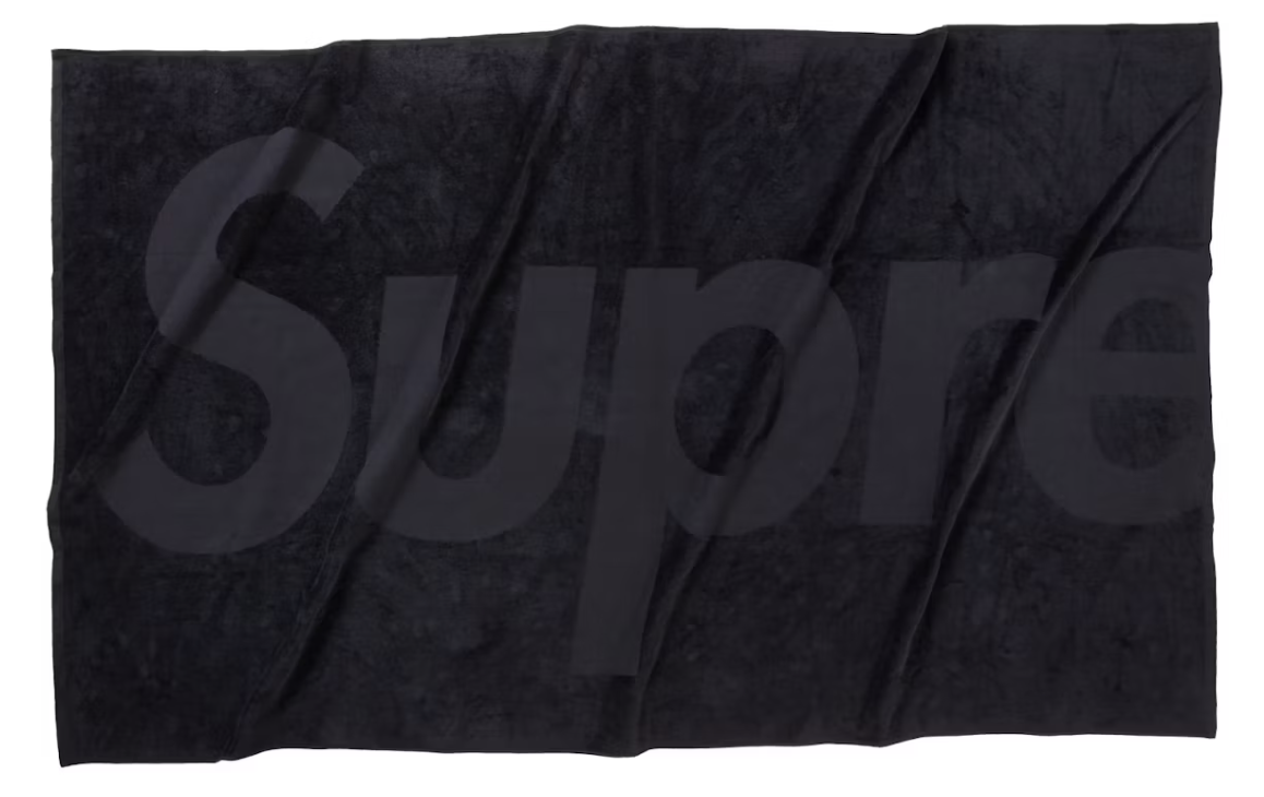 SUPREME TONAL LOGO TOWEL 純黑 大海灘巾