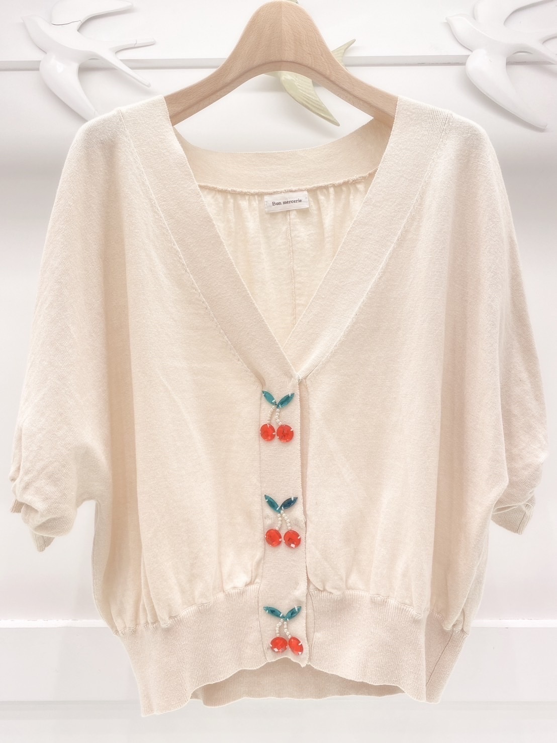 櫻桃釦針織外套