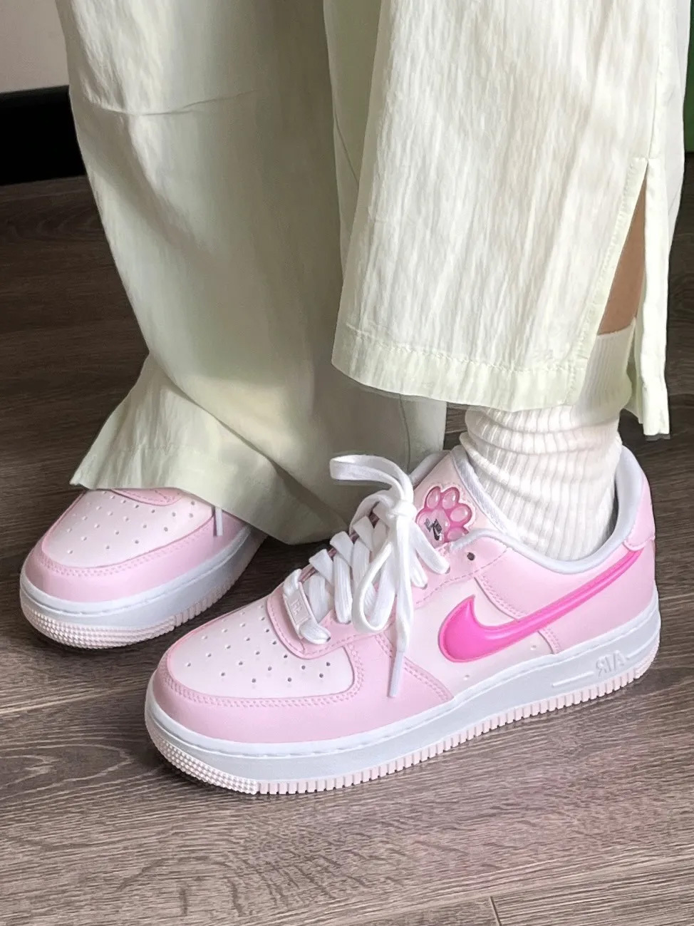 NIKE AIR FORCE 1 AF1 '07 LX 粉色 桃粉色 貓爪 貓掌 貓咪 HM3696-661 女鞋 / 調貨