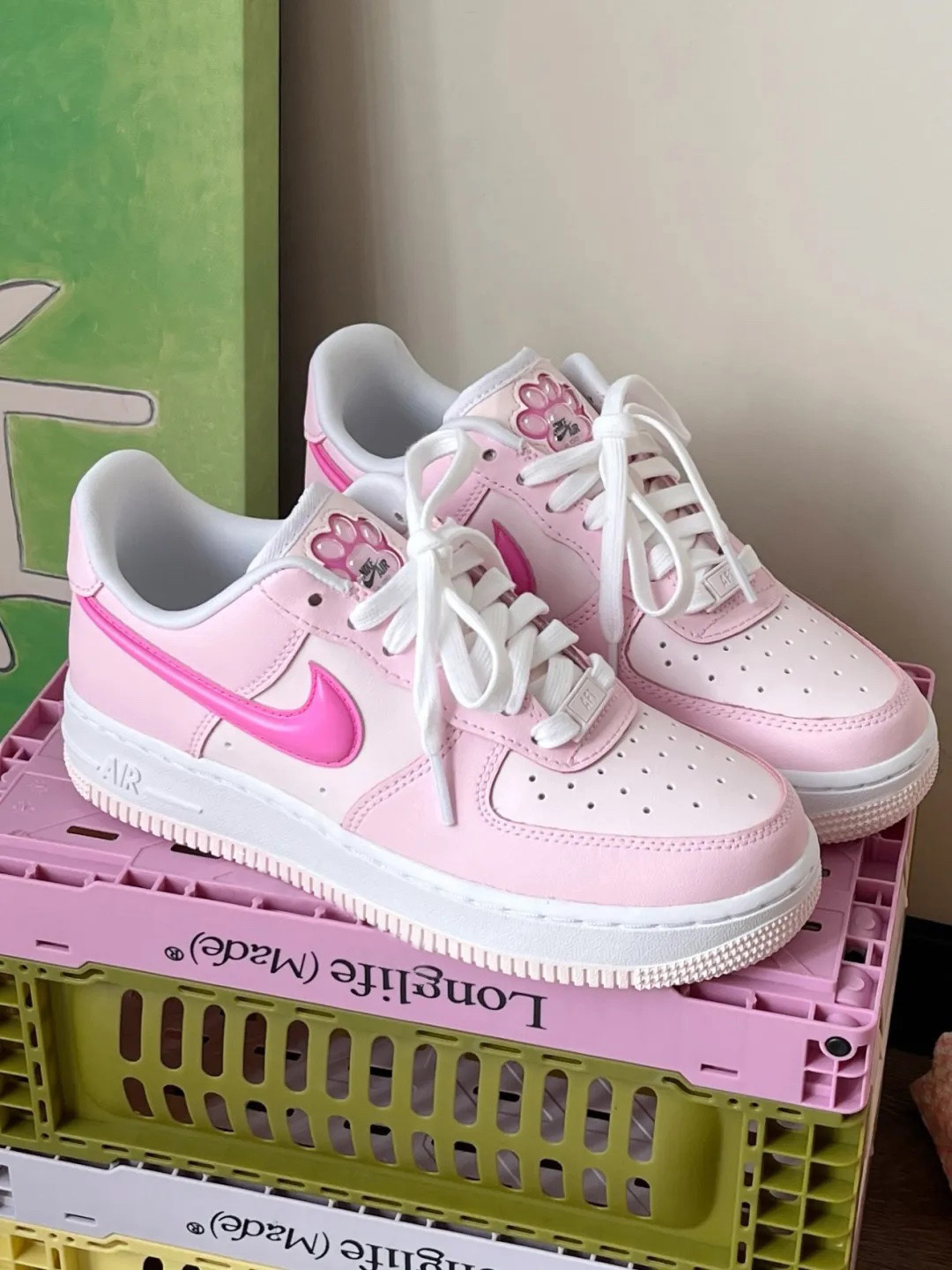 NIKE AIR FORCE 1 AF1 '07 LX 粉色 桃粉色 貓爪 貓掌 貓咪 HM3696-661 女鞋 / 調貨