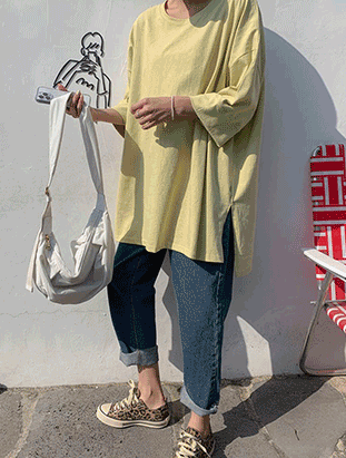 ᴴᴼᵀ ▸▸店長推薦◃◃春夏新款/側開叉長版上衣 MANIFEST正韓🇰🇷