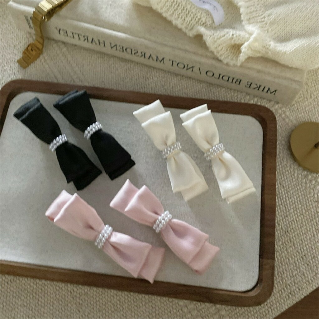 C03珍珠蝴蝶結對夾（一組）