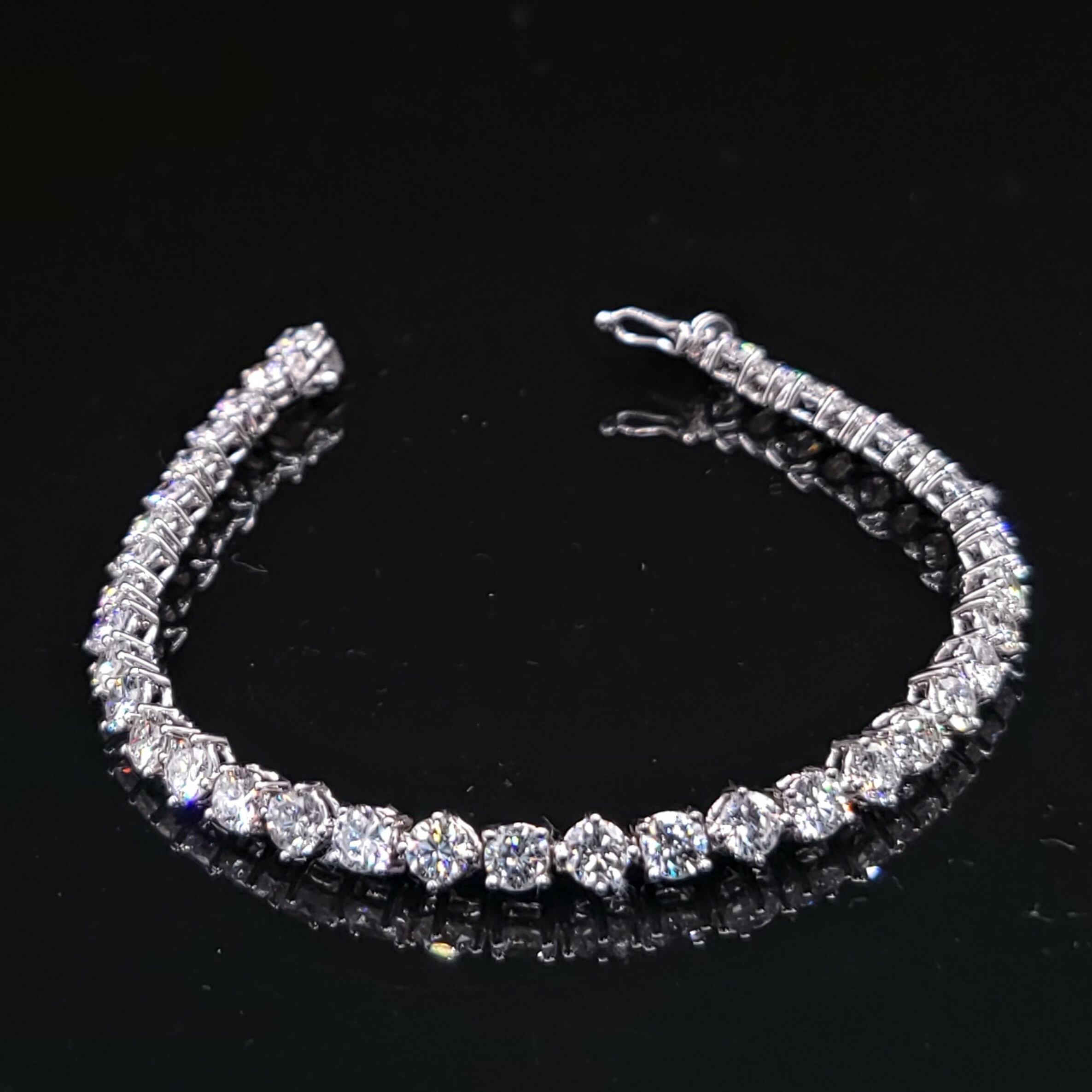 全新18K白金7卡54份鑽石手鍊