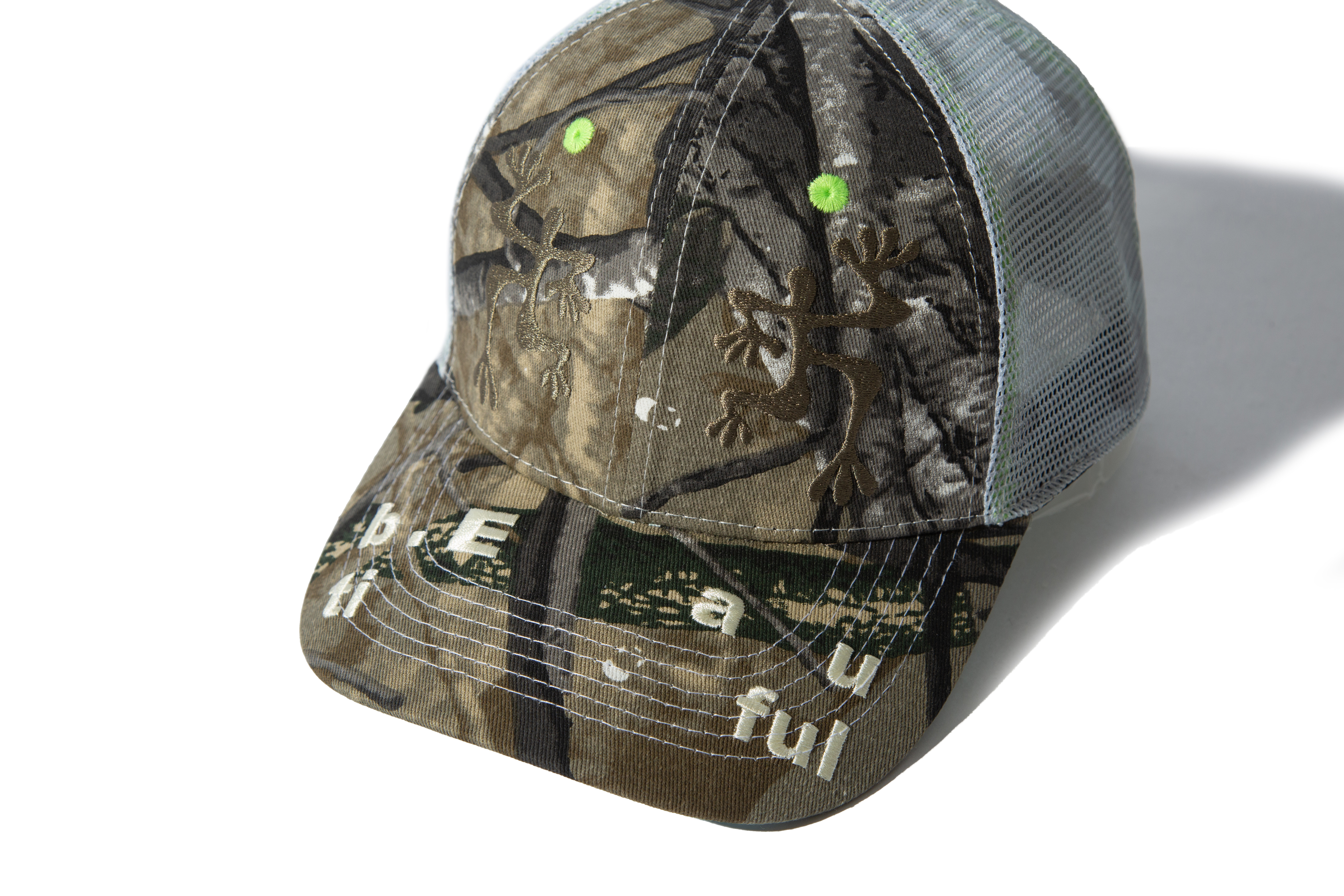 帽子 b.Eautiful Biyu Trucker Hat check camo b.Eautiful